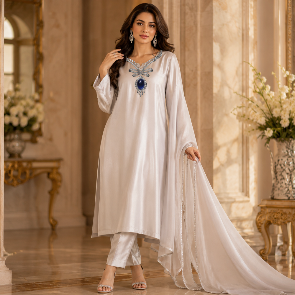 Luxury Blue Stone Jewelry DTF Easy transfer
