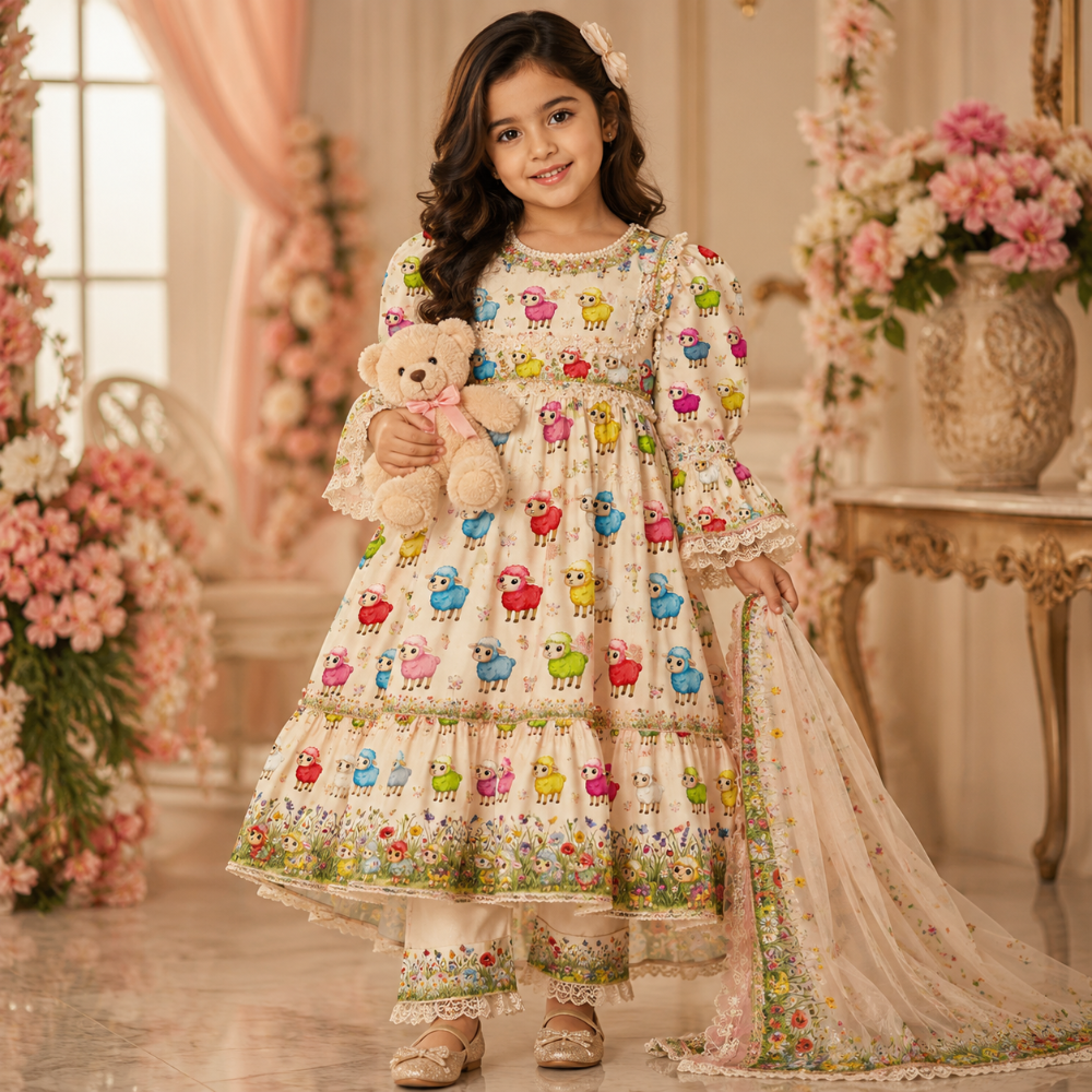 Cute Colorful Lambs DTF Easy transfer