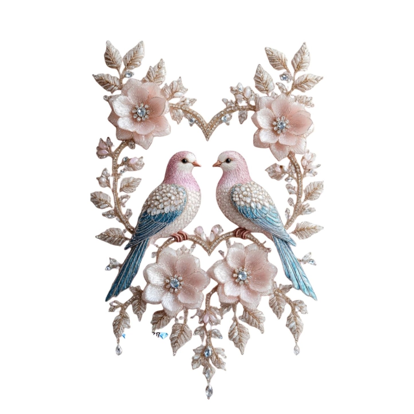 Luxury Floral Birds DTF Easy Transfer