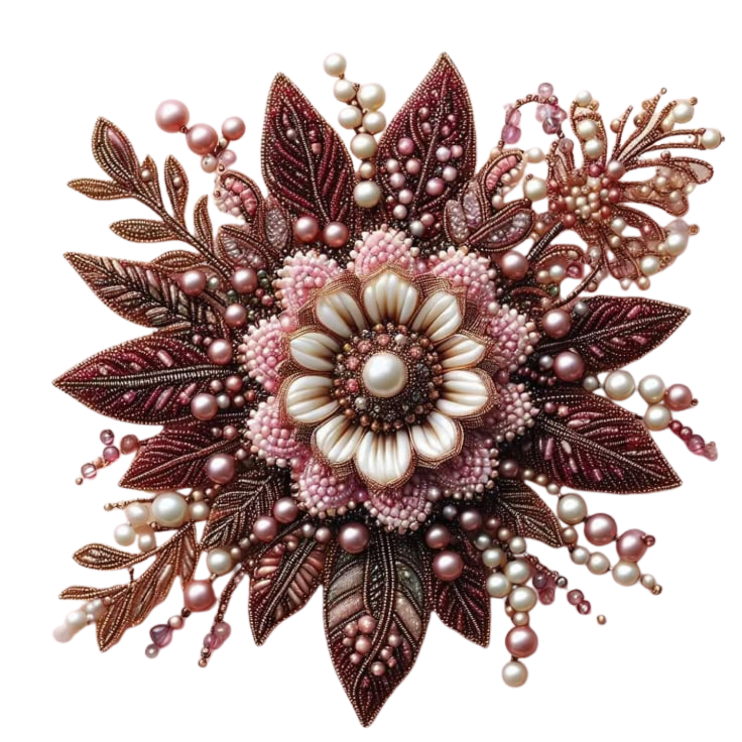 Royal Pearl Floral Patch DTF Easy transfer