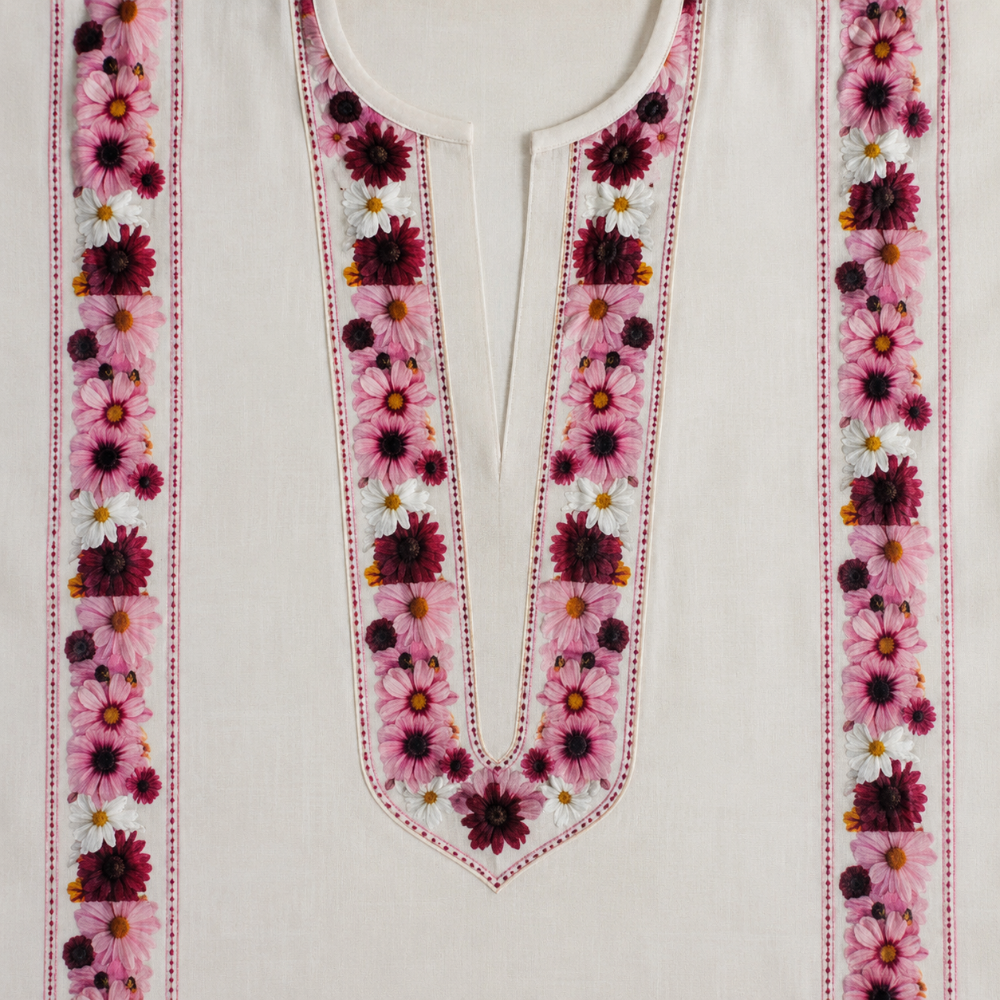 Luxury Floral Embroidered Kurti DTF Easy Transfer