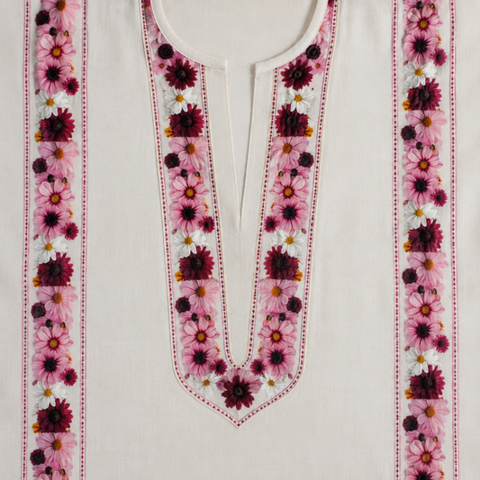 Luxury Floral Embroidered Kurti DTF Easy Transfer