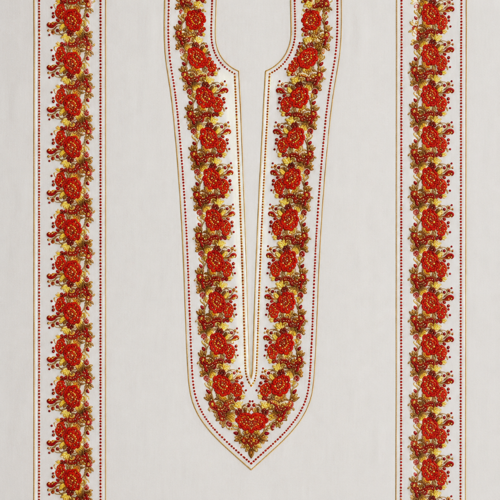 Luxury Red & Gold Gala Patti Design DTF Easy Transfer