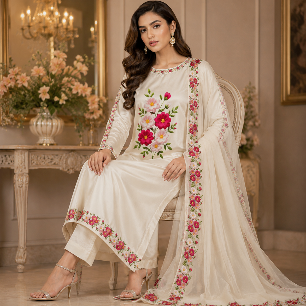 Luxury Stone Embroidery Motif DTF Easy transfer