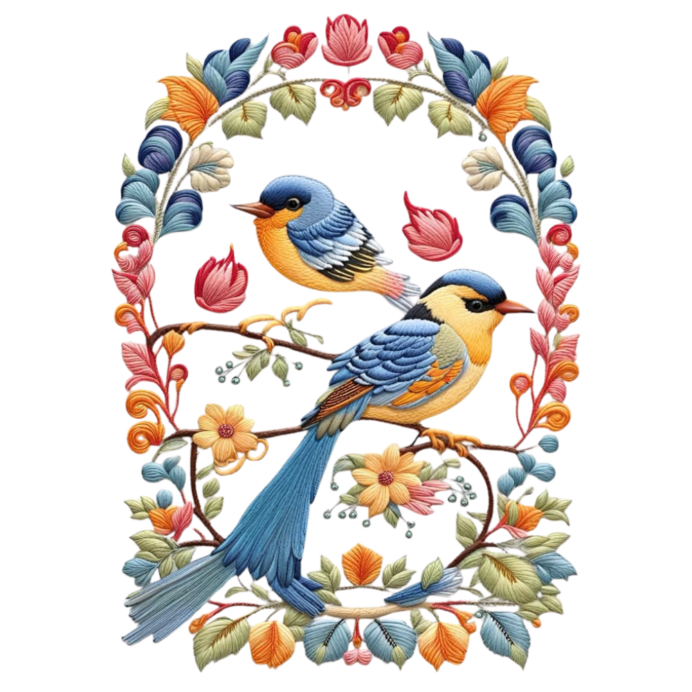 Cute Birds With Trees DTF Easy transfer