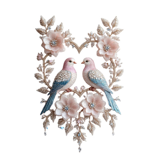 Luxury Floral Birds DTF Easy Transfer