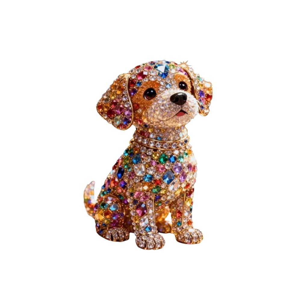 Colorful Crystal Puppy DTF Easy Transfer