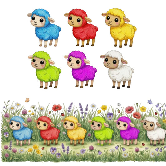 Cute Colorful Lambs DTF Easy transfer