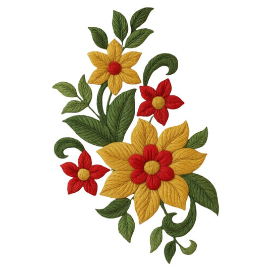 Yellow Red Flower DTF Easy transfer