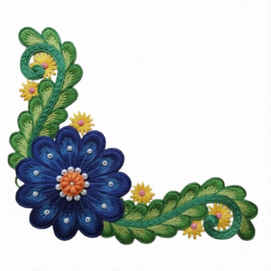 Elegant Blue Floral DTF Easy Transfer