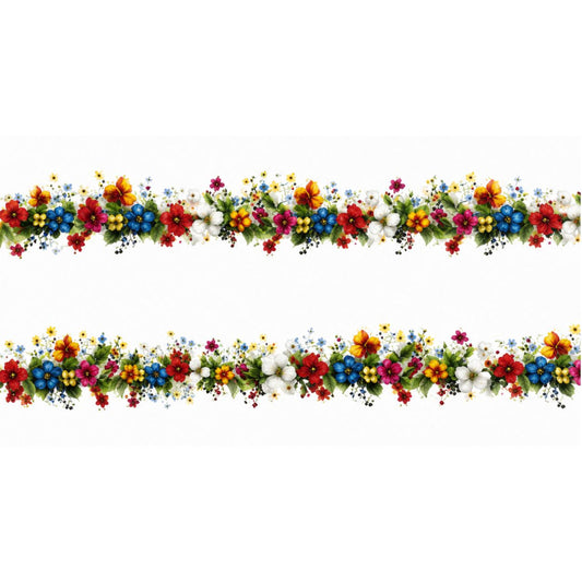 Colorful Floral Border DTF Easy Transfer