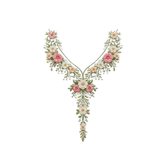 Luxury Floral Neckline DTF Easy Transfer