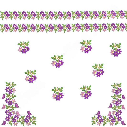 Premium Purple Flower Border DTF Easy transfer