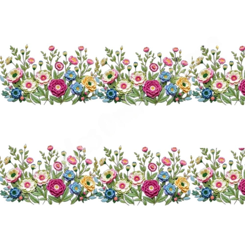 Colorful Floral Border DTF Easy tansfer