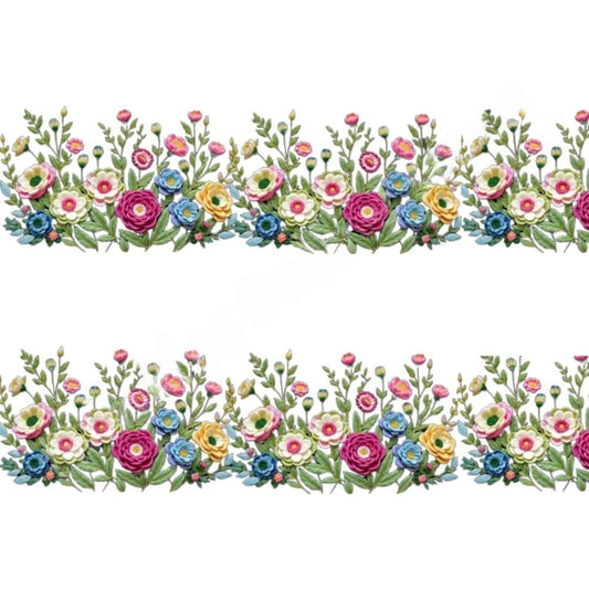 Colorful Floral Border DTF Easy tansfer