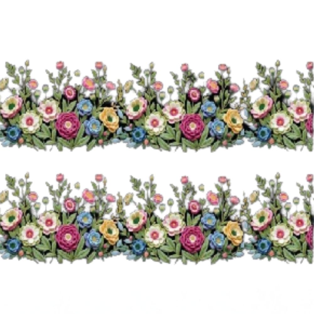 Colorful Floral Border DTF Easy Transfer