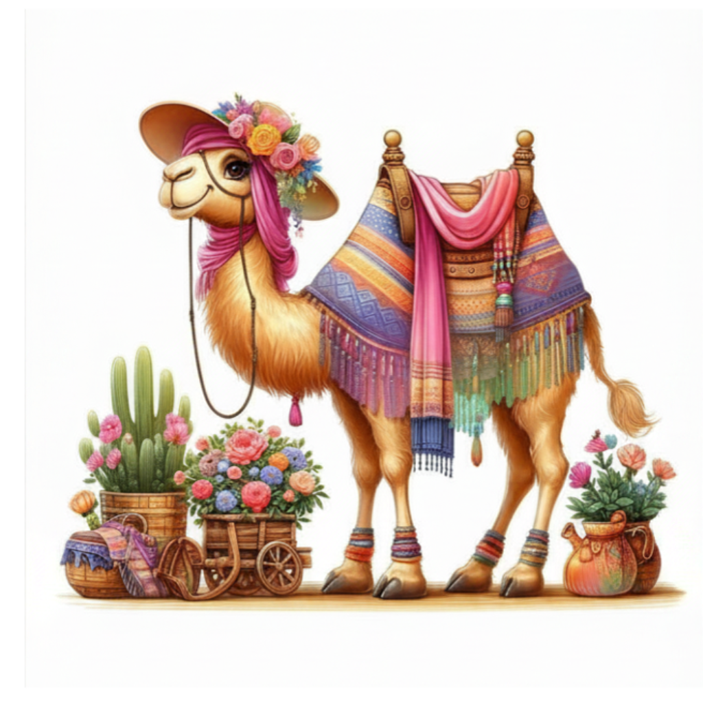 Cute Floral Boho Camel DTF Easy Transfer