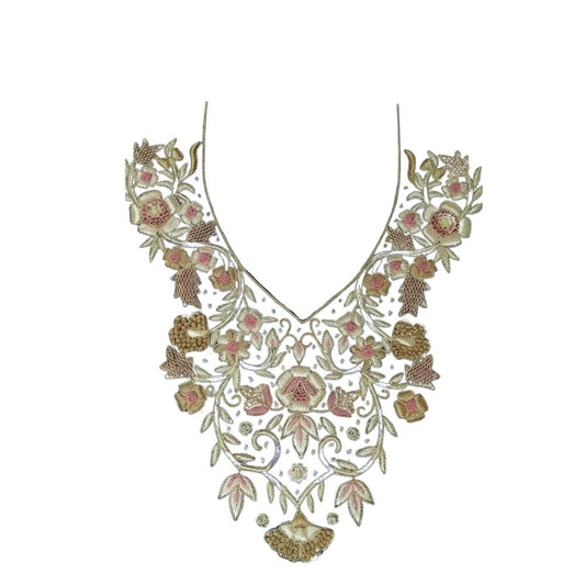 Elegant Floral Neckline DTF Easy transfer