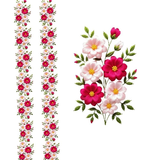 Luxury Stone Embroidery Motif DTF Easy transfer
