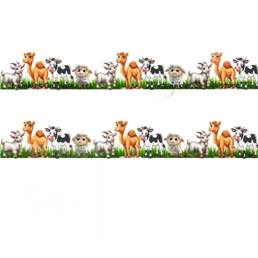 Cute Farm Animals Border  DTF Easy transfer