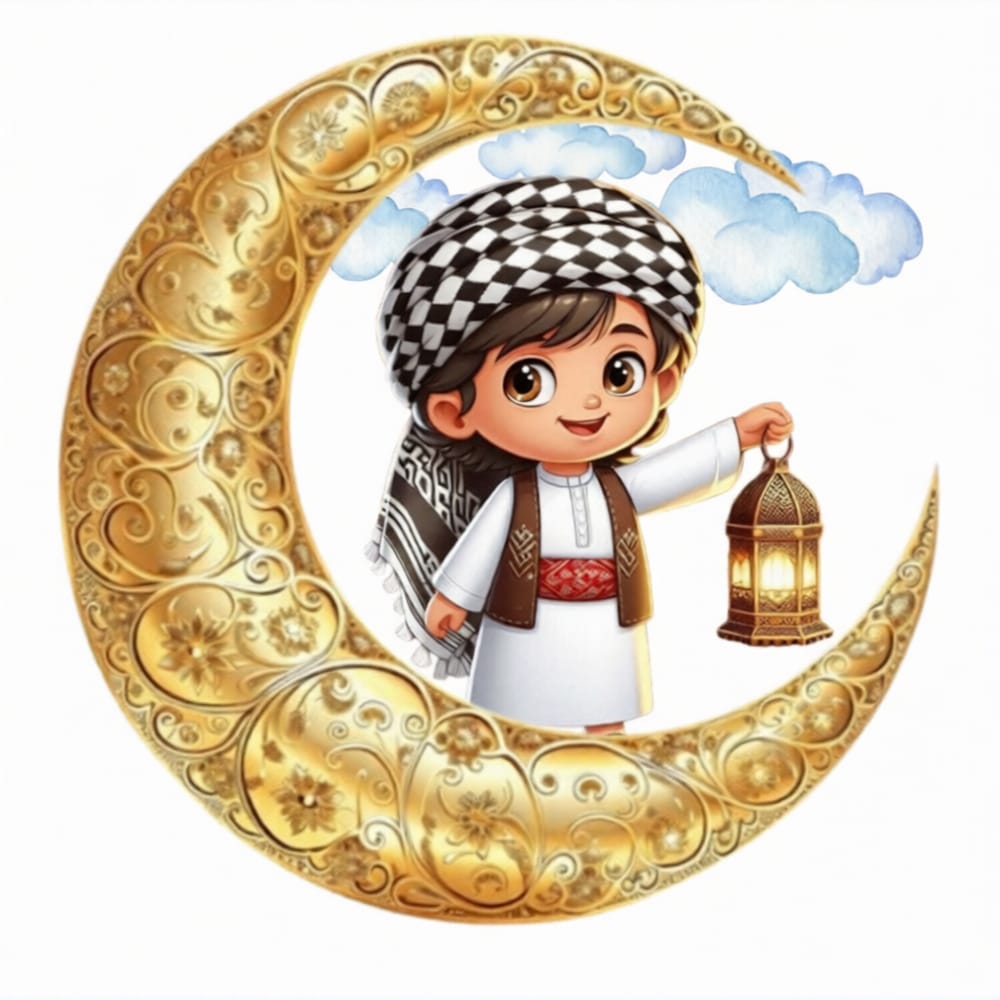 Islamic Moon Boy DTF Easy transfer